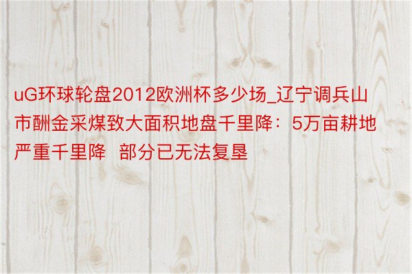 uG环球轮盘2012欧洲杯多少场_辽宁调兵山市酬金采煤致大面积地盘千里降：5万亩耕地严重千里降  部分已无法复垦