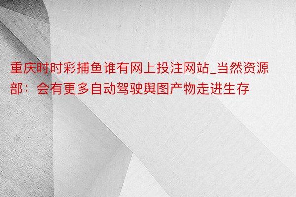 重庆时时彩捕鱼谁有网上投注网站_当然资源部：会有更多自动驾驶舆图产物走进生存